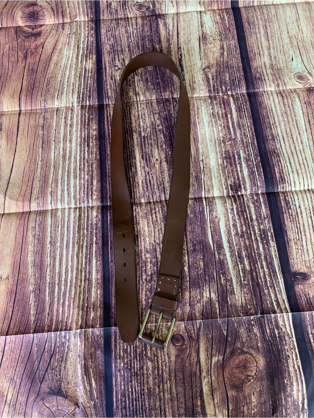 Timberland Men’s Solid Nickel Buckle 100% Leather Brown Belt Size: 38 45”L x 1”W